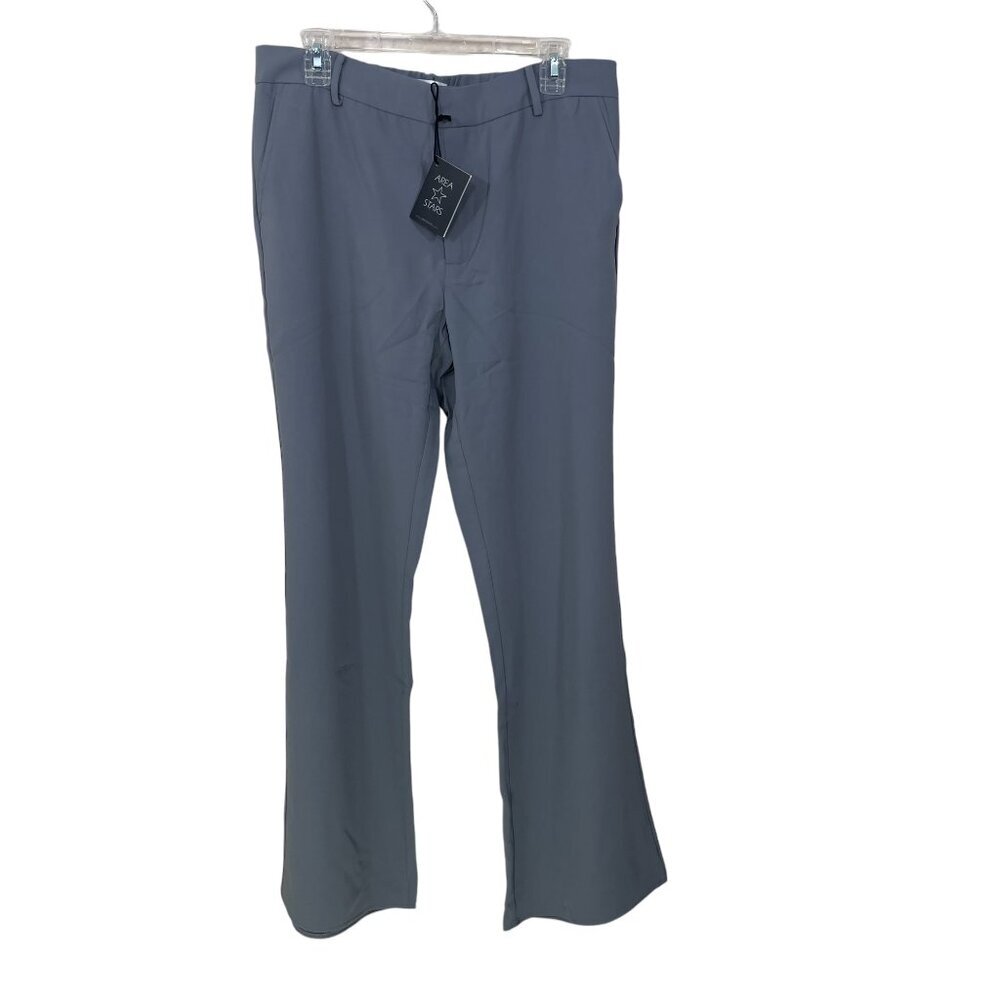 Area Stars Straight Leg Pants Women's Large Gray‎ Flat Front Trousers NWT